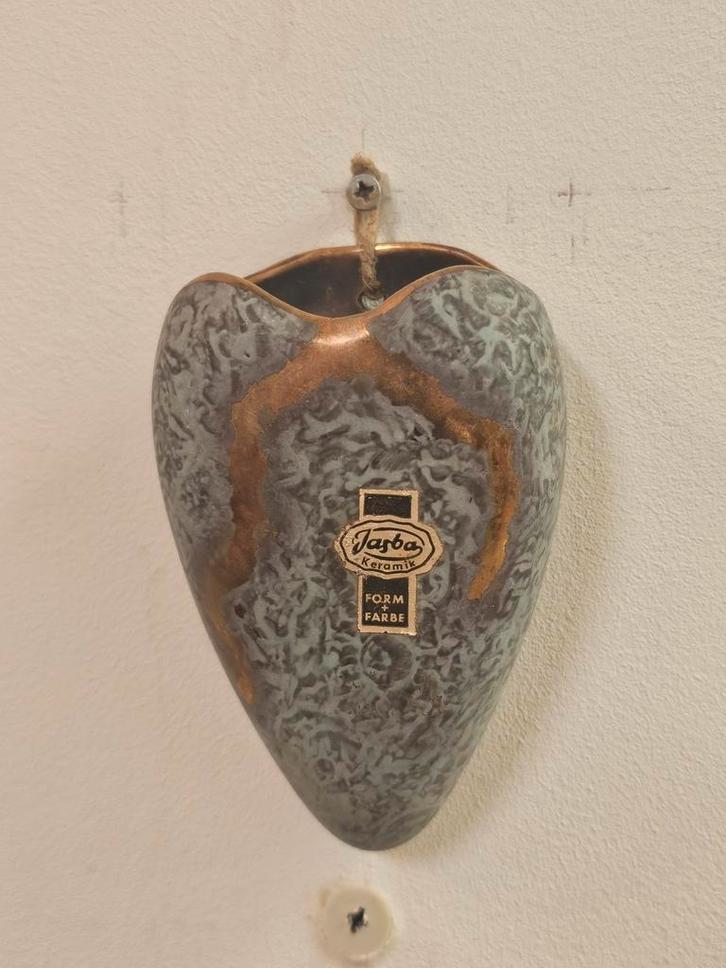 Vintage Jasba Wandvaas Wandbloempot Bloempot, Tuin en Terras, Bloempotten, Gebruikt, Aardewerk, Minder dan 25 cm, Rond, Ophalen of Verzenden
