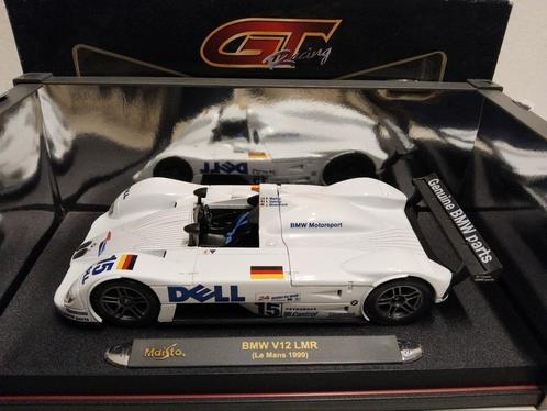 Bmw V12 LMR Le Mans Dell white 1999Maisto metal 1:18 KRD, Hobby en Vrije tijd, Modelauto's | 1:18, Zo goed als nieuw, Auto, Maisto