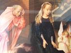 Oude ingelijste prent uit Italië met Maria en kind 26,5 cm., Antiek en Kunst, Ophalen of Verzenden