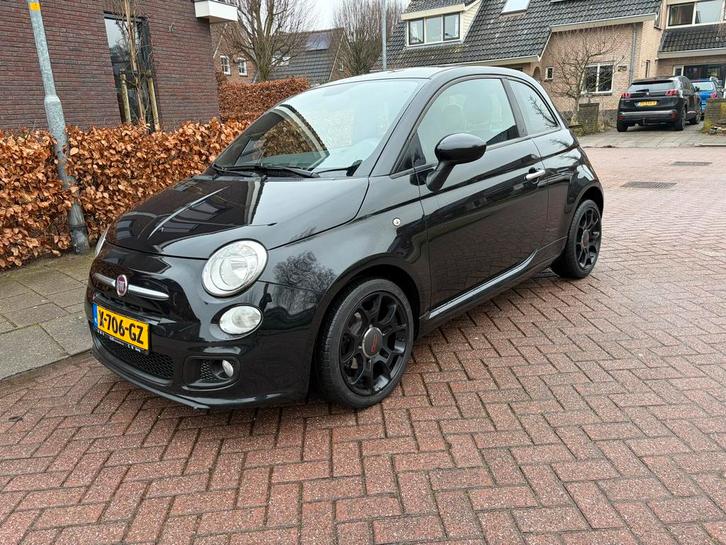 Fiat 500 0.9 Twinair 2013 Zwart 500S, Auto's, Fiat, Particulier, Airconditioning, Boordcomputer, Centrale vergrendeling, Elektrische buitenspiegels