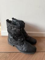 Zwart leren enkellaarsjes biker boots van Sacha maat 39, Zwart, Lage of Enkellaarzen, Ophalen of Verzenden, Sacha