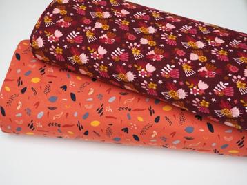 Promo! 3328) 150x50cm jogging bordeaux / Alpenfleece koraal beschikbaar voor biedingen