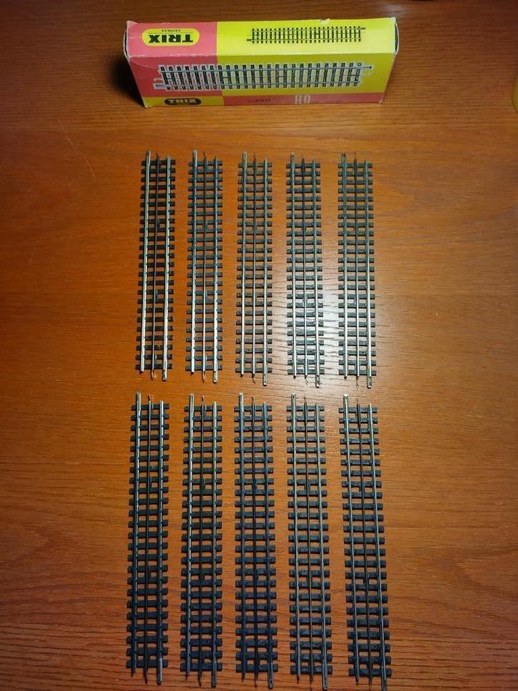Trix Express 4304 - Rechte rails (10x) - OVP, Hobby en Vrije tijd, Modeltreinen | H0, Gebruikt, Rails, Gelijkstroom, Trix, Ophalen of Verzenden