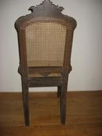 stoelen webbing stoelen hout bruin antiek retro 3 stuks, Riet of Rotan, Gebruikt, Antiek, Ophalen
