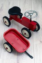 Stoere metalen loopwagen Tractor met Aanhanger, Ophalen, Loopvoertuig
