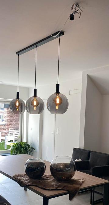Hotelchique eetkamerlamp incl lichtbron smoke glass beschikbaar voor biedingen