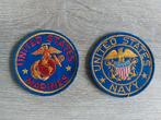 United states marines + United states navy patch embleem, Embleem of Badge, Amerika, Ophalen of Verzenden, Marine