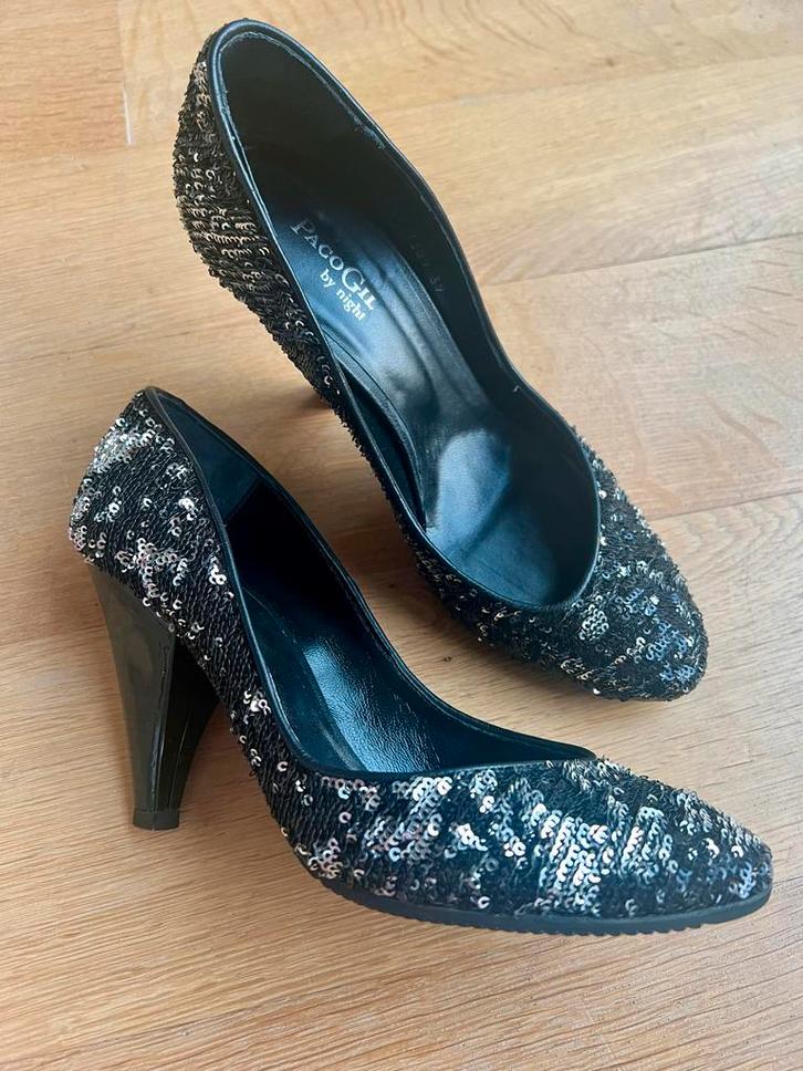 Pailletten Pumps - Paco Gil by Night - Maat 39, Kleding | Dames, Schoenen, Gedragen, Pumps, Zwart, Verzenden