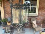 Te koop prachtige gietijzeren met geslepen glas hanglamp, Ophalen, Zo goed als nieuw, Glas