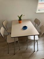 Vintage eetkamerset jaren 50/60, Huis en Inrichting, Tafels | Eettafels, Ophalen, Zo goed als nieuw, Rechthoekig, 50 tot 100 cm