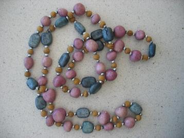 Kralenketting Keramiek Pastel + Zilverklr. Tinten beschikbaar voor biedingen