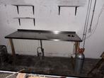 Metalen Werktafel met Spoelbak, Ophalen