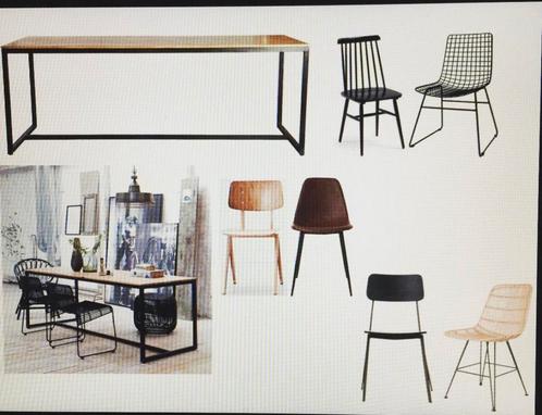HK living stoelen, Huis en Inrichting, Stoelen, Zo goed als nieuw, Drie, Hout, Metaal, Riet of Rotan, Bruin, Ophalen of Verzenden