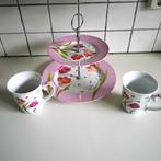 Etagere en 2 grote mokken tulpen, Ophalen of Verzenden, Zo goed als nieuw, Overige stijlen, Kop(pen) en/of Schotel(s)