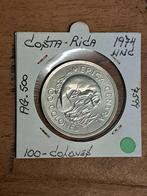 Costa Rica 100 colones 1974 UNC, Ophalen of Verzenden, Midden-Amerika, Losse munt, Zilver