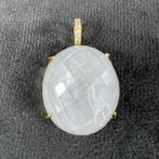 Gouden Hanger | 14k | 17,45g | maansteen | 3,5cm | 388029, Gebruikt, Overige voorstellingen, Ophalen of Verzenden, Goud