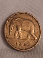 Koloniale valuta 2Fr. 1946 Belgische Congo, Postzegels en Munten, Munten | Afrika, Ophalen of Verzenden, Overige landen
