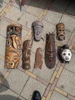 Houten Maskers en Houtsnijwerken Set Etnische Kunst Decorati, Ophalen
