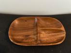 Houten Snackschaal met 3 Vakken, Schaal, Ophalen of Verzenden, Zo goed als nieuw, Ovaal