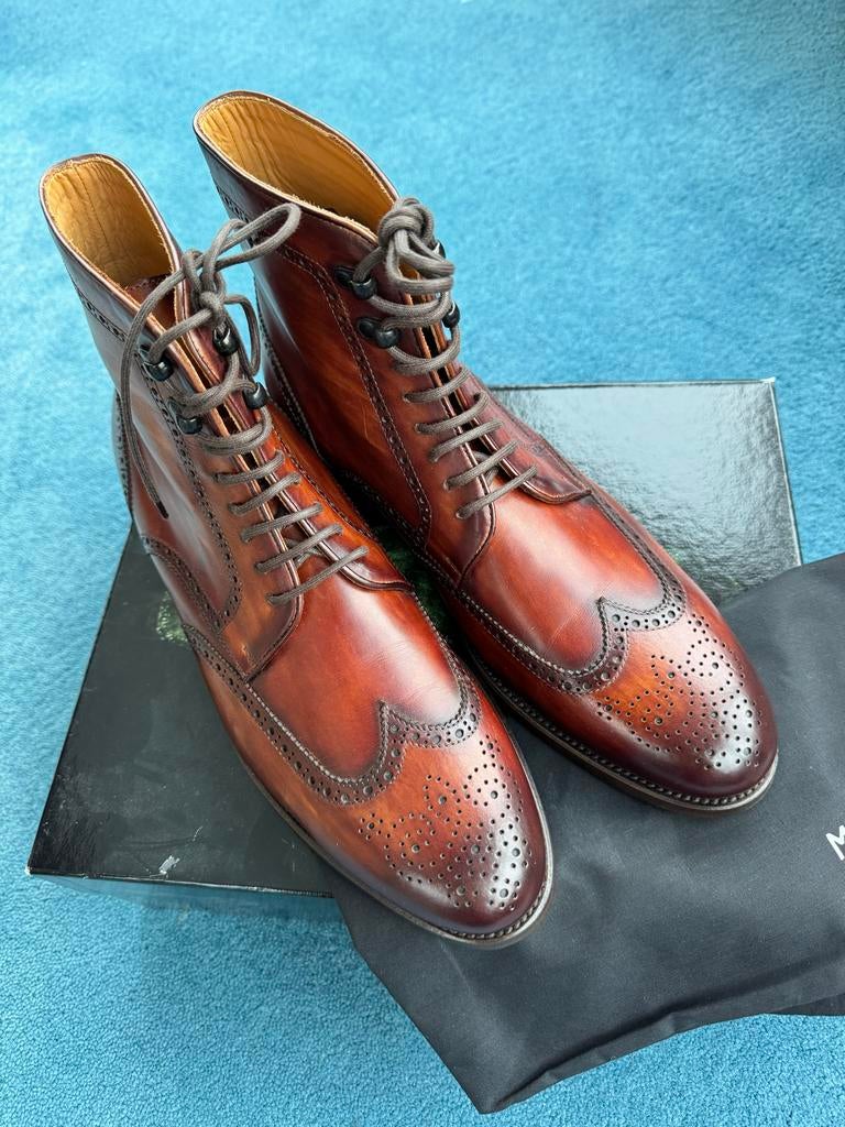 * NIEUW Magnanni Veterboots EU44.5 Handpainted Bruin, Kleding | Heren, Schoenen, Bruin, Verzenden, Boots, Nieuw