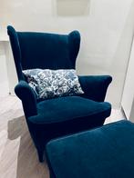 Fauteuil ikea strandmon met voetenbank, Huis en Inrichting, Fauteuils, 75 tot 100 cm, Ophalen of Verzenden, Zo goed als nieuw