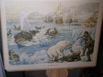 geschiedenisplaat: Ter Walvisvaart, C. Jetses, 1911 karton, Antiek en Kunst, Antiek | Schoolplaten, Geschiedenis, Ophalen