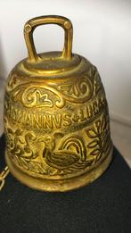 Antieke Koperen Bel met Inscriptie, Antiek en Kunst, Ophalen of Verzenden, Koper