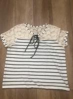 Opus shirt blauw wit gestreet met kant maat 44-xl, Blauw, Maat 42/44 (L), Ophalen of Verzenden, Zo goed als nieuw