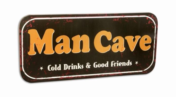Man Cave cold drinks friends XXXL reclamebord van metaal, Huis en Inrichting, Woonaccessoires | Wanddecoraties, Nieuw, Verzenden