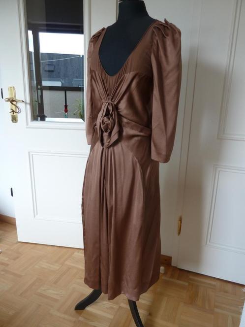 Sonia Rykiel Paris couture zijden jurk, kastanje glacé mt 38, Kleding | Dames, Jurken, Zo goed als nieuw, Maat 38/40 (M), Bruin