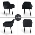 Lina® Noble - Velvet Eetkamerstoel - Zwart, Metaal, Mevsim Store, Zwart, Nieuw