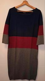 Fijngebreide jurk donkerblauw/rood/grijs Witteveen maat s/40, Kleding | Dames, Jurken, Maat 38/40 (M), Blauw, Ophalen of Verzenden