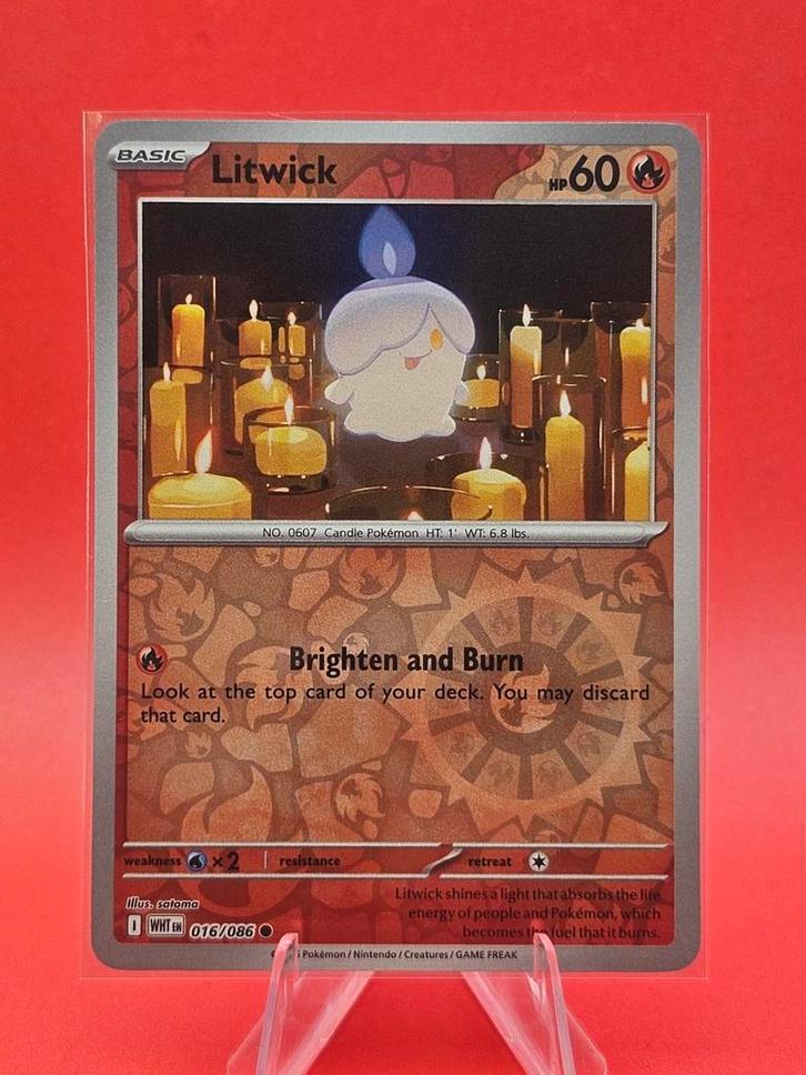 Litwick 016/086 Reverse Holo, Hobby en Vrije tijd, Verzamelkaartspellen | Pokémon, Zo goed als nieuw, Losse kaart, Ophalen