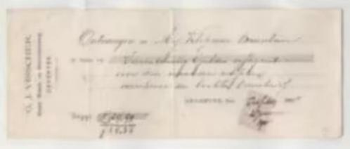 Kwitantie Deventer Visscher Stoom Wasch- en Natuurbleekerij, Verzamelen, Overige Verzamelen, Zo goed als nieuw, Ophalen of Verzenden