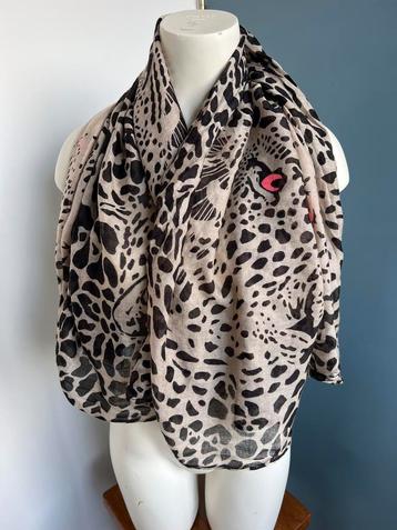 Codello grijs zwart luipaard leopard sjaal dun beschikbaar voor biedingen