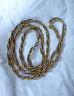 Zilver & goudkleurige lange ketting om elkaar gedraaid snoer, Sieraden, Tassen en Uiterlijk, Kettingen, Verzenden, Gebruikt, Goud