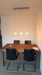 Stijlvolle hanglamp met 3 lichtpunten, Ophalen, Zo goed als nieuw, Glas, 75 cm of meer