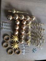 37 delige kerstversiering goud en glas., Ophalen of Verzenden, Zo goed als nieuw