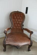 Antieke, vintage fauteuil stoel, Huis en Inrichting, Fauteuils, Ophalen, Gebruikt, Minder dan 75 cm, 50 tot 75 cm