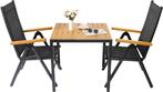 2 Tafel en 2 stoelen - Verstelbare tuinstoelen, Verzenden, Nieuw, Metaal, Verstelbaar
