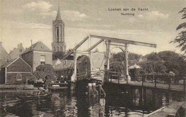 Loenen aan de Vecht, Vechtbrug - roeiboot - ongelopen, Verzamelen, Ansichtkaarten | Nederland, Ongelopen, Utrecht, Voor 1920, Ophalen of Verzenden