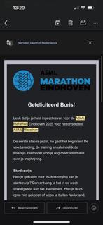 Startbewijs ASML Hele Marathon, Tickets en Kaartjes, Eén persoon