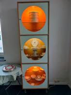 design/vintage vitrinekast met verlichting, Gebruikt, Glas, 150 tot 200 cm, 25 tot 50 cm