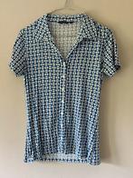 Blauw wit print v hals shirt maat M, Maat 38/40 (M), River Woods, Zo goed als nieuw, Korte mouw