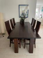 Eettafel 240x100 met 6 stoelen, Huis en Inrichting, Ophalen, 100 tot 150 cm, Eikenhout, 200 cm of meer