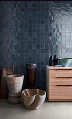 Marrazi tegels 10 x 10  Zellige China blauw, Doe-het-zelf en Verbouw, Tegels, Ophalen, Nieuw, Minder dan 20 cm, Minder dan 20 cm