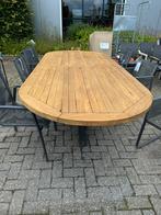 Mistral teak tafel een mini latje omhoog gesprongen, Ophalen of Verzenden, Zo goed als nieuw