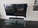 Glazen TV Meubel met Standaard, 100 tot 150 cm, Ophalen of Verzenden, Zo goed als nieuw, Glas
