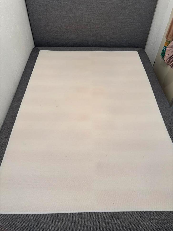 Jysk boxpring inclusief hoofdbord, Huis en Inrichting, Slaapkamer | Boxsprings, Gebruikt, 140 cm, 200 cm, Twijfelaar, Grijs, Ophalen