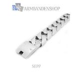 Rvs brede heren armband "Sepp" mannen sieraad RVS zilver .